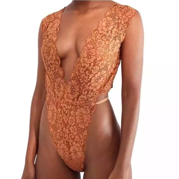 We Are HAH Cut To The Chase Bodysuit Brown Sugar Size Small - Picture 1 of 5